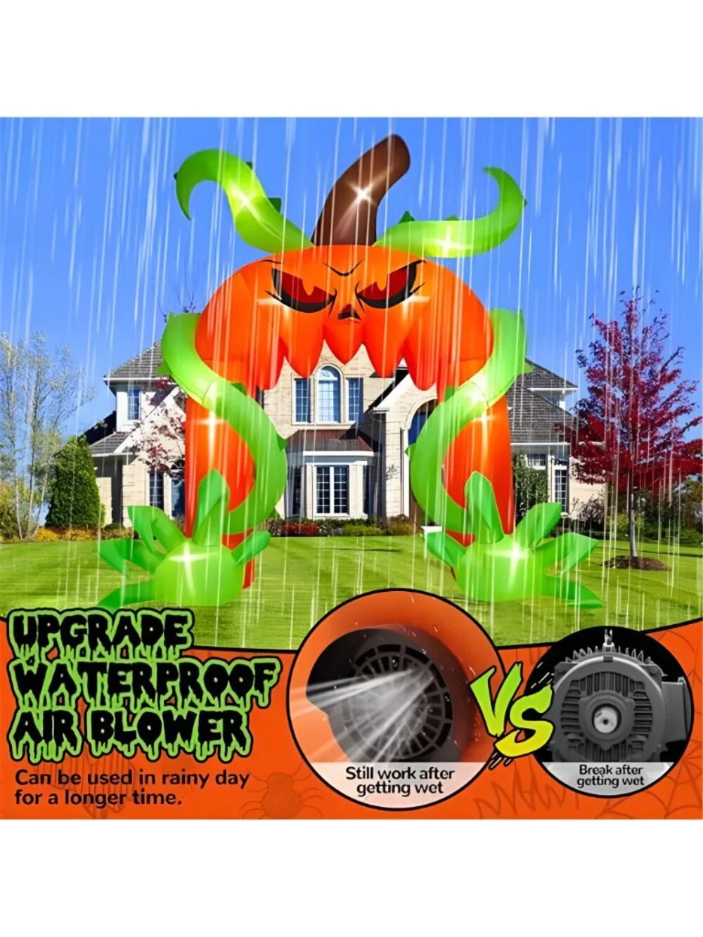 12FT Halloween Archway Inflatables, Giant Pumpkin Arch Inflatable